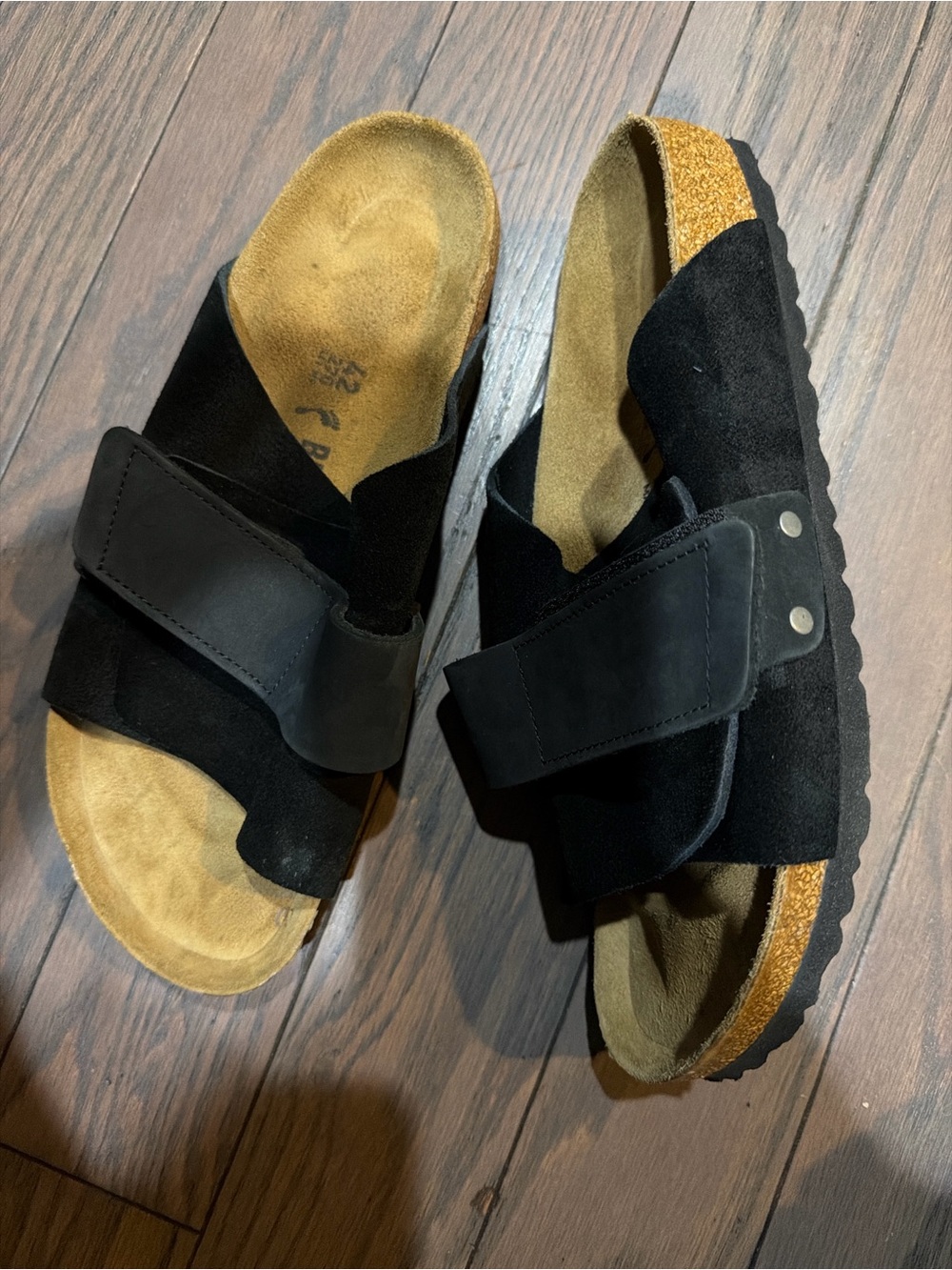 ! Birkenstock Kyoto suede black leather sandals sz